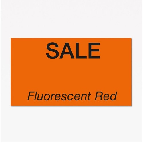Monarch Price Tag Label - "Sale"25/32" Width x 41/64" Length - Rectangle - Fluorescent Red - 1750 Total Label(s) - 8 Roll - Weather Resistant, Durable, Adhesive, Temperature Resistant
