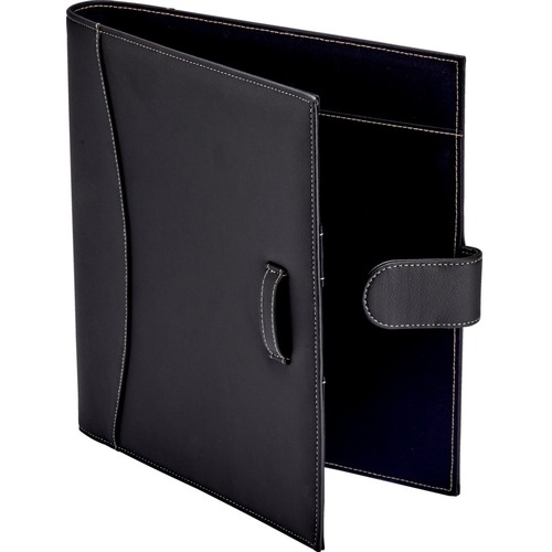 PaperPro It's Academic Executive Faux Leather Portfolio Folder - 1" Binder Capacity - Legal - 8 1/2" x 14" Sheet Size - 250 Sheet Capacity - D-Ring Fastener(s) - 2 Internal Pocket(s) - Black - Business Card Holder, Pen Holder, Clasp Closure - 1 Each