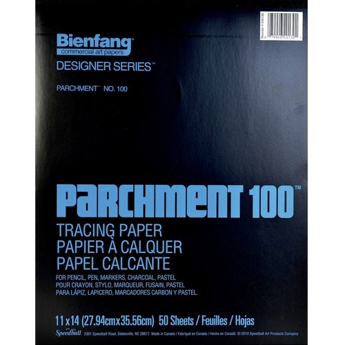 Bienfang Parchment Paper - 50 Sheets - 24 lb Basis Weight - 11" x 14" - Acid-free