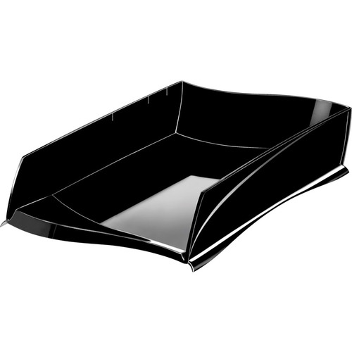 Ellypse CEP Desk Accessories Letter Tray - 500 x Sheet - 3.2" Height x 10.8" Width x 15" Depth - Recyclable, Stackable - Black 