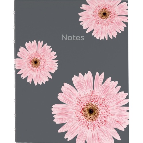 Blueline Pink Ribbon/NotePro Notebook - 150 Pages - Twin Wirebound - 0.96 lb Basis Weight - 9 1/4" x 7 1/4" - Index Sheet, Self-adhesive Tab, Hard Cover, Storage Pocket, Recyclable, Refillable, Laminated - Recycled - 1 Each - Memo / Subject Notebooks - BLIA7150PNK5