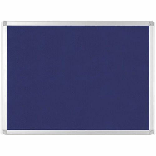 MasterVision Ayda Fabric Bulletin Board - 18" x 24" - 18" (457.20 mm) Height x 24" (609.60 mm) Width - Blue Felt, Fabric Surface - Self-healing, Durable, Resilient - Aluminum Frame Each