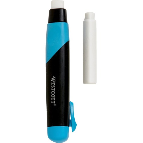 Westcott Retractable Eraser - White - Refillable - Retractable, Latex-free, Smudge-free, Ergonomic