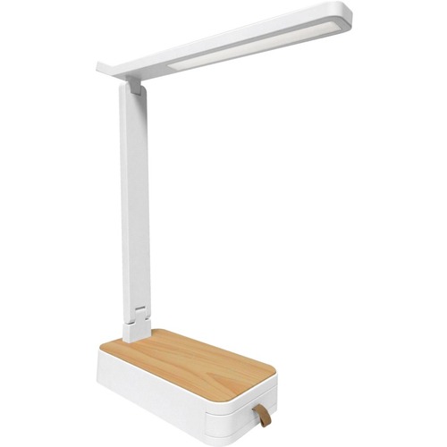 Royal Sovereign LED Desk Lamp with Wireless Charging & UV-C Sterilizer - 8 W LED Bulb - Qi Wireless Charging, Adjustable Angle, Adjustable Brightness, UV Protection Glass, Color Temperature Setting - Desk Mountable - White - for Desk, Smartphone, Jewelry, - Lamps - RSIRDL1200QIV1