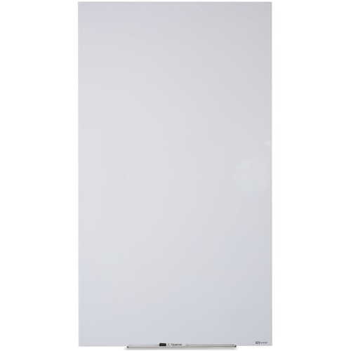 Quartet InvisaMount Vertical Glass Dry-Erase Board - 28x50 - 50" (4.2 ft) Width x 28" (2.3 ft) Height - White Glass Surface - Rectangle - Vertical - Magnetic - 1 Each