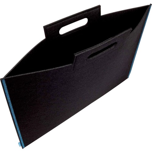 Itoya ProFolio Carrying Case Artwork - Black, Blue - Felt, Polypropylene Body - Handle - 17" (431.80 mm) Height x 23" (584.20 mm) Width - Bags - ITYMD1723BKBU