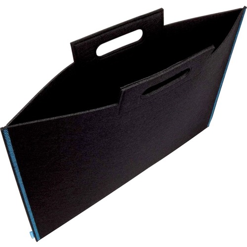 Itoya ProFolio Carrying Case Artwork - Black, Blue - Felt, Polypropylene Body - Handle - 23" (584.20 mm) Height x 31" (787.40 mm) Width - Bags - ITYMD2231BKBU