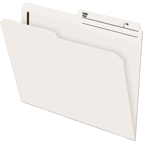 TOPS 1/2 Tab Cut Letter Recycled Fastener Folder - 2" Folder Capacity - 8 1/2" x 11" - 2" Fastener Capacity - Ivory - 10 / Pack