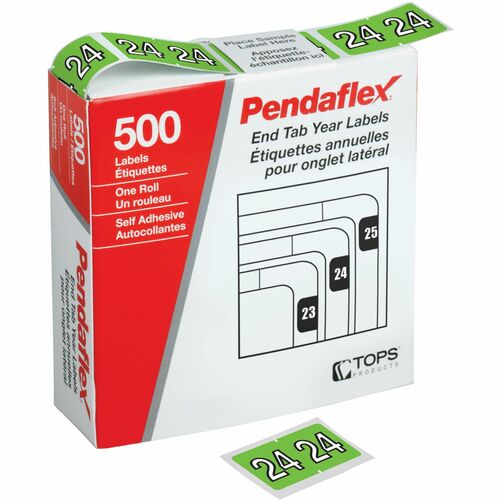 Pendaflex Medical Label - 3/4" x 15/16" Length - Light Green - 500 / Roll - 500 / Pack = PFX06724