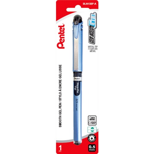 Pentel EnerGel Stick Gel Roller - Medium Pen Point - 0.7 mm Pen Point Size - Refillable - Black Gel-based Ink - Metal Tip - 1 Each