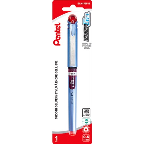 Pentel EnerGel Stick Gel Roller - Medium Pen Point - 0.7 mm Pen Point Size - Refillable - Red Gel-based Ink - Metal Tip - 1 Each - Gel Ink Pens - PENBLN15BPB