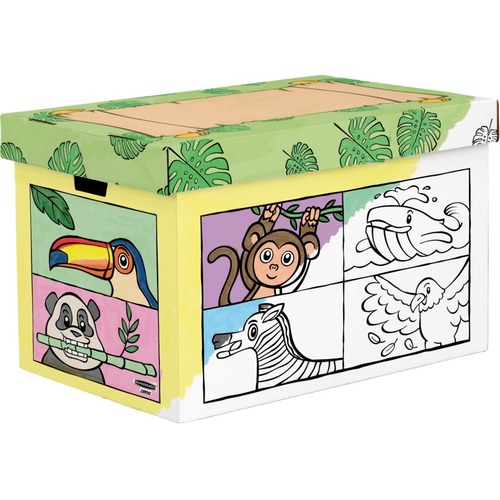 Bankers Box At Play Animal Toy Box - External Dimensions: 18" Width x 18" Depth x 28" Height - Single/Double Bottom Wall - For Stuffed Animal Toy, Book, Blanket, Pillow, Clothes, Toy - 1 Each - Storage Boxes & Containers - FEL1231701