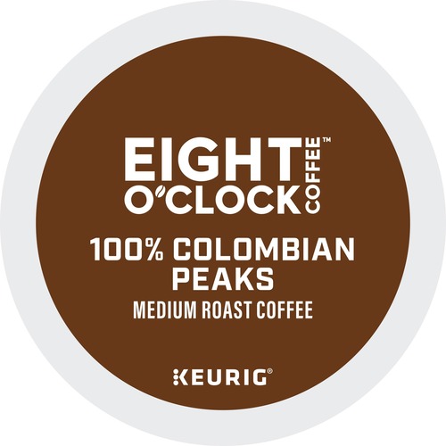 Eight O'Clock® K-Cup Colombian Peaks Coffee - Compatible with Keurig Brewer - Medium - 24 / Box