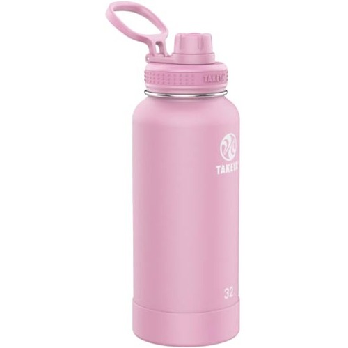 Takeya Actives Spout Water Bottle, 32 Oz, Pink/Lavender - 1 quart - Pink Lavender - Metal, Stainless Steel