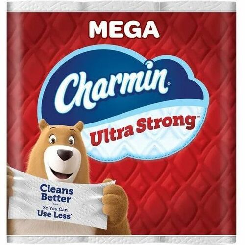 Charmin Ultra Strong Mega Roll - Charmin Ultra Strong Toilet Paper Mega Rolls, 4" x 4", 242 Sheets Per Roll, Pack Of 12 Rolls