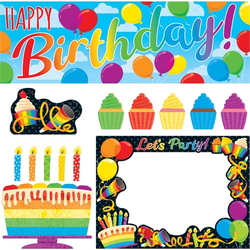 Trend Rainbow Birthday Wipe-Off Learning Set - Dry Erase Surface, Durable, Reusable - 1 Each