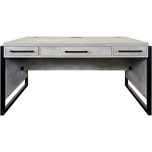 Martin Mason Concrete Laminate Unit - 60" x 24"31" - 3 Drawer(s) - Material: Solid Wood - Finish: Concrete