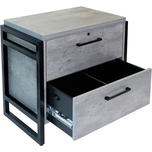 Martin Mason Concrete Laminate Unit - 31" Height x 36" Width x 28" Depth - 2 x File Drawer(s) - Material: Solid Wood - Finish: Concrete - 1 Each