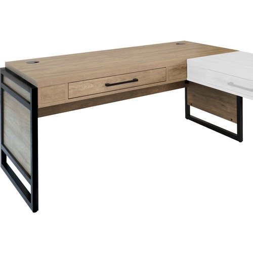 Martin Mason Open L Desk Box 1 of 2 - 60" x 30" x 31" - 1 x Storage Drawer(s) - Material: Solid Wood - Finish: Monarca Natural