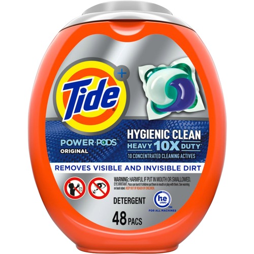 Tide Hygienic Clean Heavy Duty Pods - Original Scent - Heavy Duty, Hygienic, Fragrance-free, Dye-free - Blue - 48 / Pack