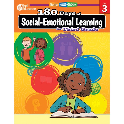 Shell Education 180 Days of Social-Emotional Learning for Third Grade Printed Book by Kristin Kemp - 205 Pages - Book - Grade 3 - English
