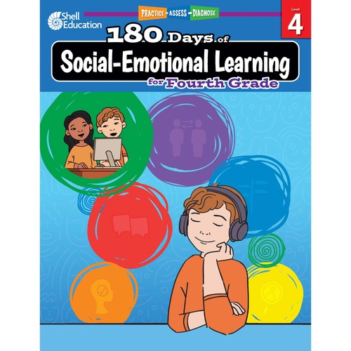 Shell Education 180 Days of Social-Emotional Learning for Fourth Grade Printed Book by Kristin Kemp - 208 Pages - Book - Grade 4 - English