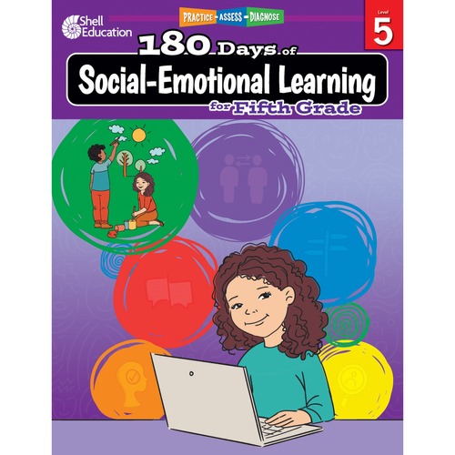 Shell Education 180 Days of Social-Emotional Learning for Fifth Grade Printed Book by Kayse Hinrichsen - 208 Pages - Book - Grade 5 - English