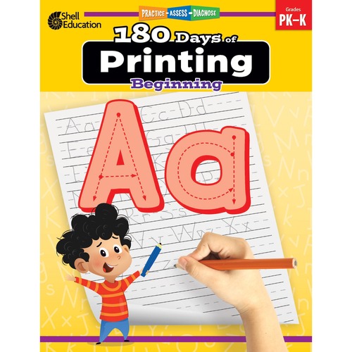 Shell Education 180 Days of Printing: Beginning Printed Book - Book - Grade PK-K - English