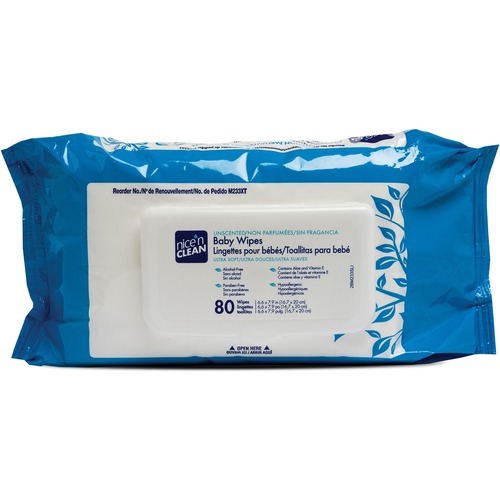 PDI Nice'n Clean Baby Wipes - 7.90" Width x 6.60" Length - Blue - 80 Pack - 80 / Pack