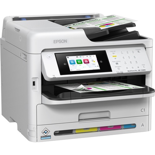Epson WorkForce Pro WF-C5890 Wireless Inkjet Multifunction Printer - Color - Copier/Fax/Printer/Scanner - 34 ppm Mono/34 ppm Color Print - Automatic Duplex Print - Up to 75000 Pages Monthly - Color Flatbed Scanner - Color Fax - Ethernet Ethernet - Wireles