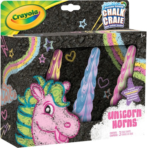Crayola Unicorn Horn Chalk Stick - Assorted - 3