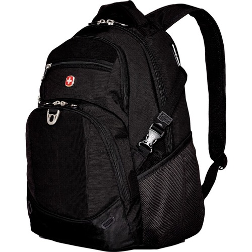 SwissGear SWA2536 009 Carrying Case (Backpack) for 15" to 15.6" Notebook - Black - Polyester Body - Shoulder Strap, Handle, Telescoping Handle - 18.75" (476.25 mm) Height x 13.25" (336.55 mm) Width x 7.75" (196.85 mm) Depth - 1 Each - Backpacks - HDLSWA2536009