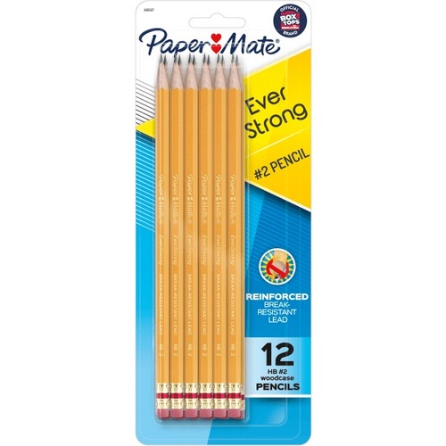 Paper Mate® Everstrong Break-Resistant Pencils, #2 Lead, Yellow, Pack Of 12 Pre-Sharpened Pencils - #2 Lead - Yellow Barrel - 12 / Pack