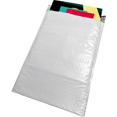 Spicers Polyethylene Bubble Mailers - White (Box) - Mailing/Shipping - #6 - 12 1/4" Width x 18" Length - Self-sealing - Polyethylene - 50 / Box - White