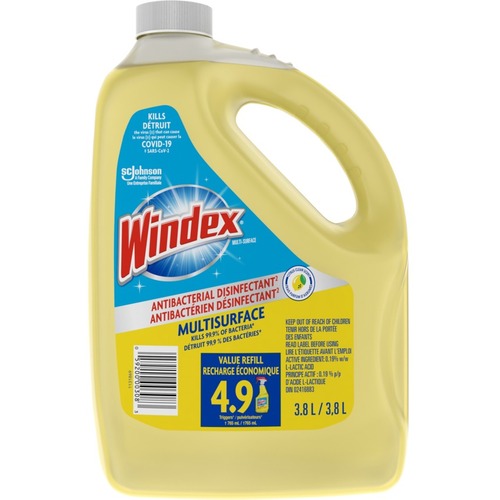 Windex® Multisurface Antibacterial Disinfectant - 127.8 fl oz (4 quart) - Fresh Citrus Scent - 1 Each