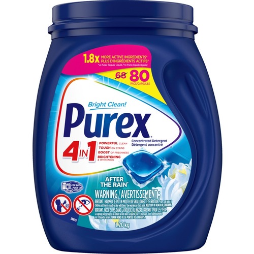 Purex 4in1 Single Dose Laundry Pacs - Liquid - After the Rain Scent - 80 / Tub