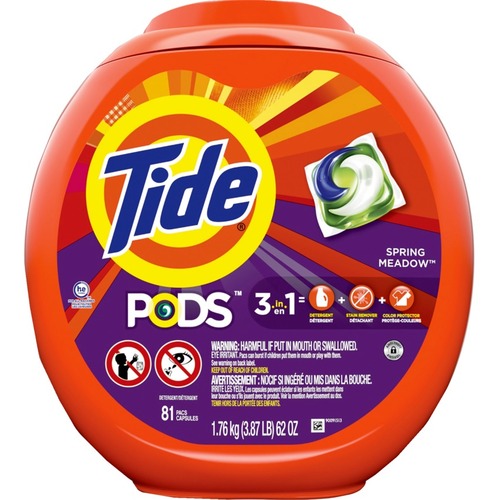 Tide 3 in 1 Laundry Pods - Concentrate Pod - Spring Meadow Scent - 81 / Tub
