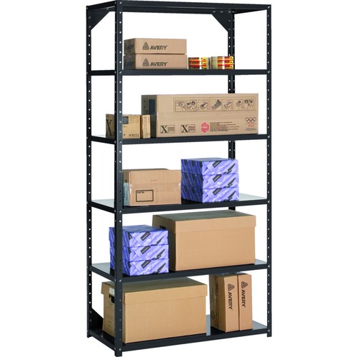 Global Metal Shelving - 72" Height x 36" Width x 18" Depth - Heavy Duty, Durable - Charcoal Gray - Metal - 1 Each - Industrial & Commercial Shelving - GLBBSS61872CHR