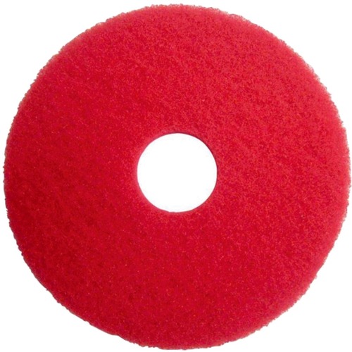 Globe Red Buffing Floor Pads - 20" - 5/Pack - Round x 20" (508 mm) Diameter - Floor, Buffing, Scrubbing350 rpm Speed Supported - Scuff Mark Remover, Dirt Remover - Red