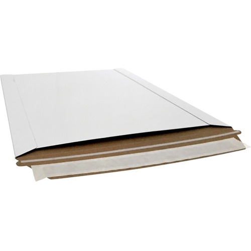 Spicers Stayflats Envelope - Mailing/Shipping - 12 3/4" Width x 15" Length - Self-sealing - Cardboard - 100 / Case - White