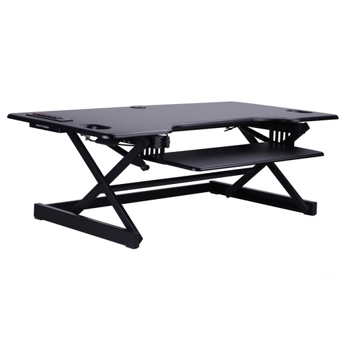 Rocelco Sit/Stand Desk Riser - 45 lb Load Capacity - 20" Height x 45.8" Width x 23.8" Depth - Black
