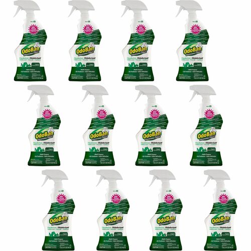 OdoBan Eucalyptus Deodorizer Disinfectant Spray - Ready-To-Use - 32 fl oz (1 quart) - Original Eucalyptus Scent - 12 / Carton - Deodorize, Residue-free, Freshen, Mildewstatic - Green