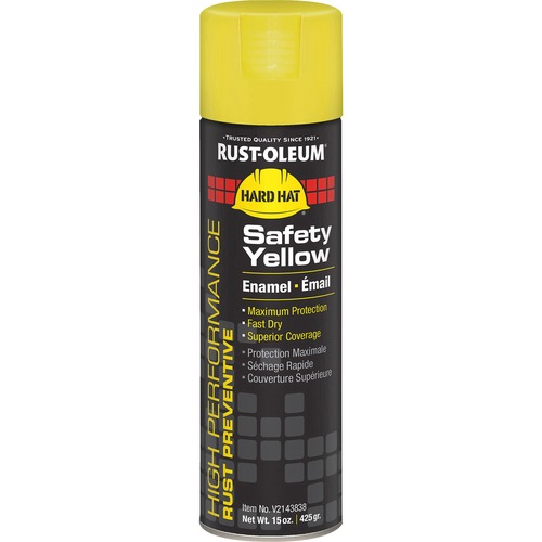 Rust-Oleum High Performance Enamel Spray Paint - Aerosol - 15 fl oz - 1 Each - Safety Yellow
