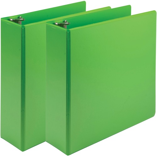 Samsill Earth's Choice Plant-based View Binders - 3" Binder Capacity - Letter - 8 1/2" x 11" Sheet Size - 3 x Round Ring Fastener(s) - 2 Pocket(s) - Chipboard, Polypropylene, Plastic - Lime Green - 1.26 lb - Recycled - Durable, Clear Overlay, Non-glare, P