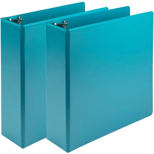 Samsill Earth's Choice Plant-based View Binders - 3" Binder Capacity - Letter - 8 1/2" x 11" Sheet Size - 3 x Round Ring Fastener(s) - 2 Pocket(s) - Chipboard, Polypropylene, Plastic - Turquoise - Recycled - Durable, Clear Overlay, Non-glare, PVC-free, No