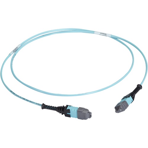 Black Box MTP OM3 Fiber Optic Trunk Cable - Plenum, 12-Strand, Type A - 65.62 ft Fiber Optic Network Cable for Network Device, Fiber Optic Cassette - First End: 1 x MTP/MPO Type A Network - Second End: 1 x MTP/MPO Type A Network - Trunk Cable - Plenum, OF
