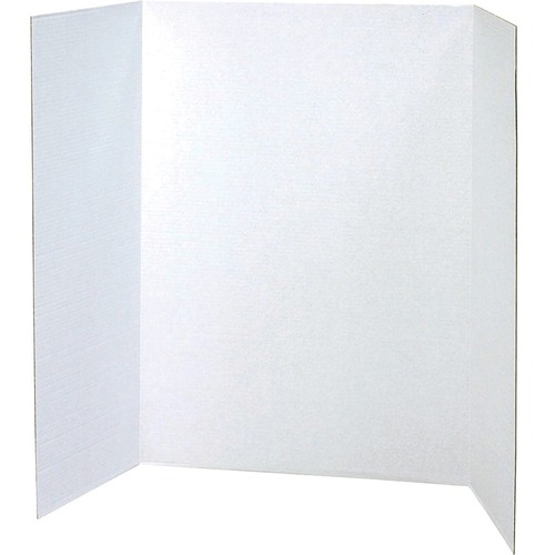 Pacon Presentation Board - 48" (1219.20 mm) Height x 36" (914.40 mm) Width - White Surface - Tri-fold, Recyclable, Corrugated - 1