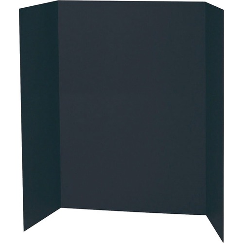 Pacon Presentation Board - 48" (1219.20 mm) Height x 36" (914.40 mm) Width - Black Surface - Tri-fold, Recyclable, Corrugated - 1