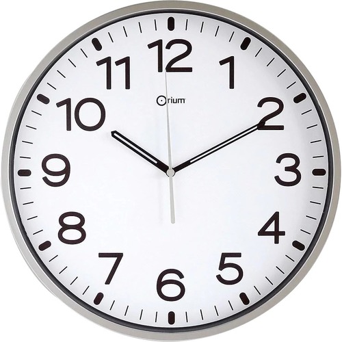 Greenside 12' Clock,White Face/Silver Rim - Analog - Quartz - White Main Dial - ABS Plastic Case