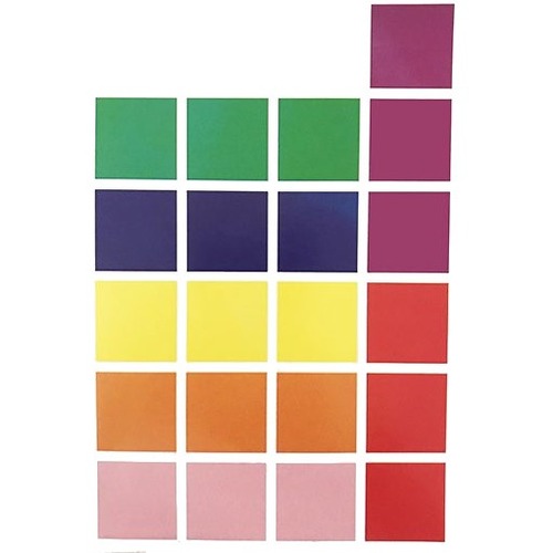 DBLG Import Multipurpose Label - 1" x 1" Length - Square - Purple, Green, Blue, Yellow, Orange, Pink, Red - 24 / Sheet - 3 Total Sheets - 504 / Pack